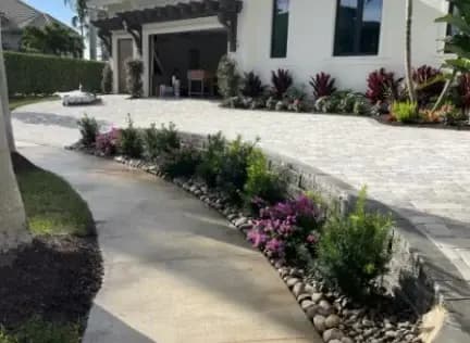 Decorative rock and stone features